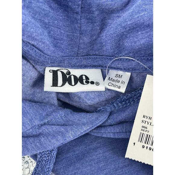 NWT Doe Blue Graphic Pullover Latkes Sweatshirt  Hoodie Women's Size Small - Picture 7 of 7